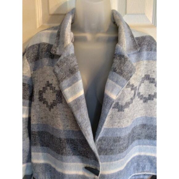 DPNY Jacket Coat Women's Sz M Blue Gray Southwestern Cowgirl Toggle Button Pocke - Picture 2 of 11